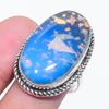 Натуральный синий дуплет опал 925 стерлинговое серебро ювелирное кольцо размер 8.5 y5k16