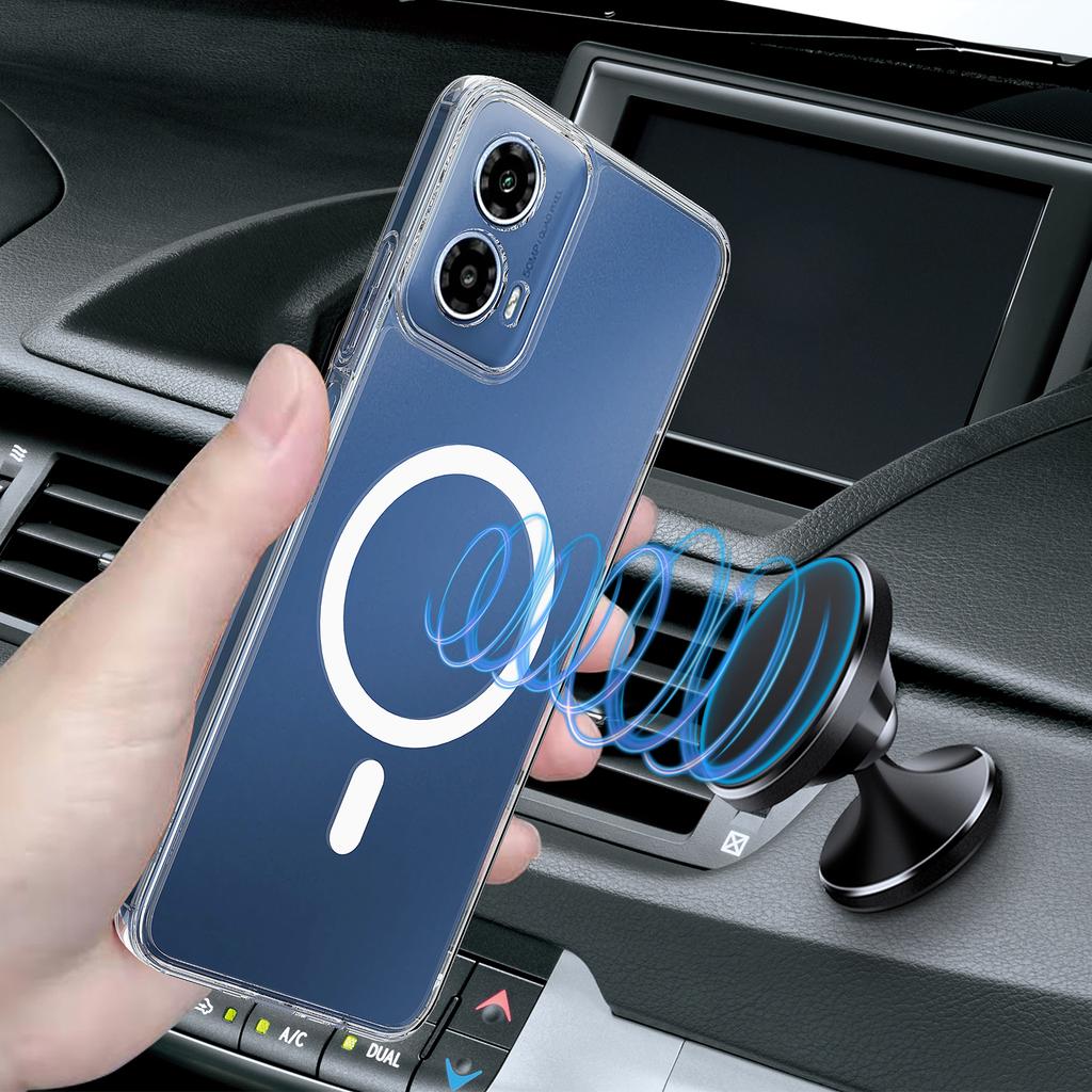 For Motorola Moto G45 5G/Motorola Moto G34 5G Clear Phone Case Compatible with MagSafe TPU+Acrylic Back Cover