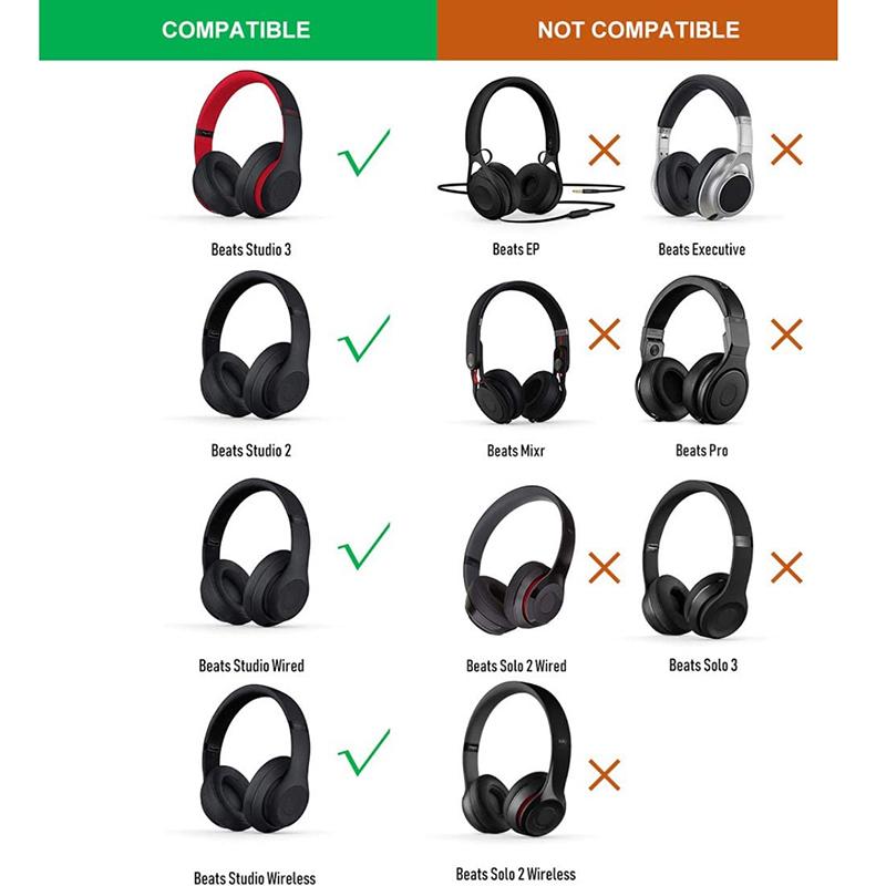 Профессиональные сменные амбушюры, амбушюры, совместимые с проводными/беспроводными наушниками Beats Studio 2.0 и 3, из мягкой протеиновой кожи
