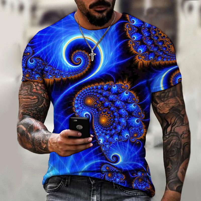 3D цифровая печать Faucet Series Printed Summer Casual Round Neck Youth Football