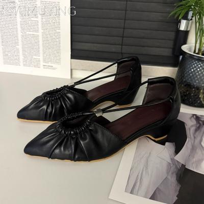 Дизайнерские Новые 2025 Женские Босоножки на Каблуке Сексуальный Острый Носок Массивная Обувь Летнее Платье Вечеринка Роскошные Женские Брендовые Туфли Лодочки Sandalias Mujer