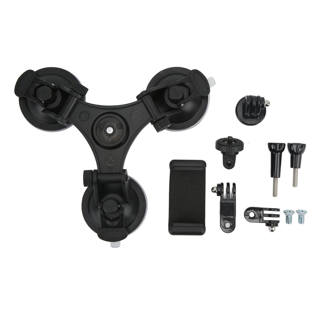 Tripod Suction Cup Holder Strong Adsorption Car Triple Suction Cup Mount for Action Cameras Mobile Phones