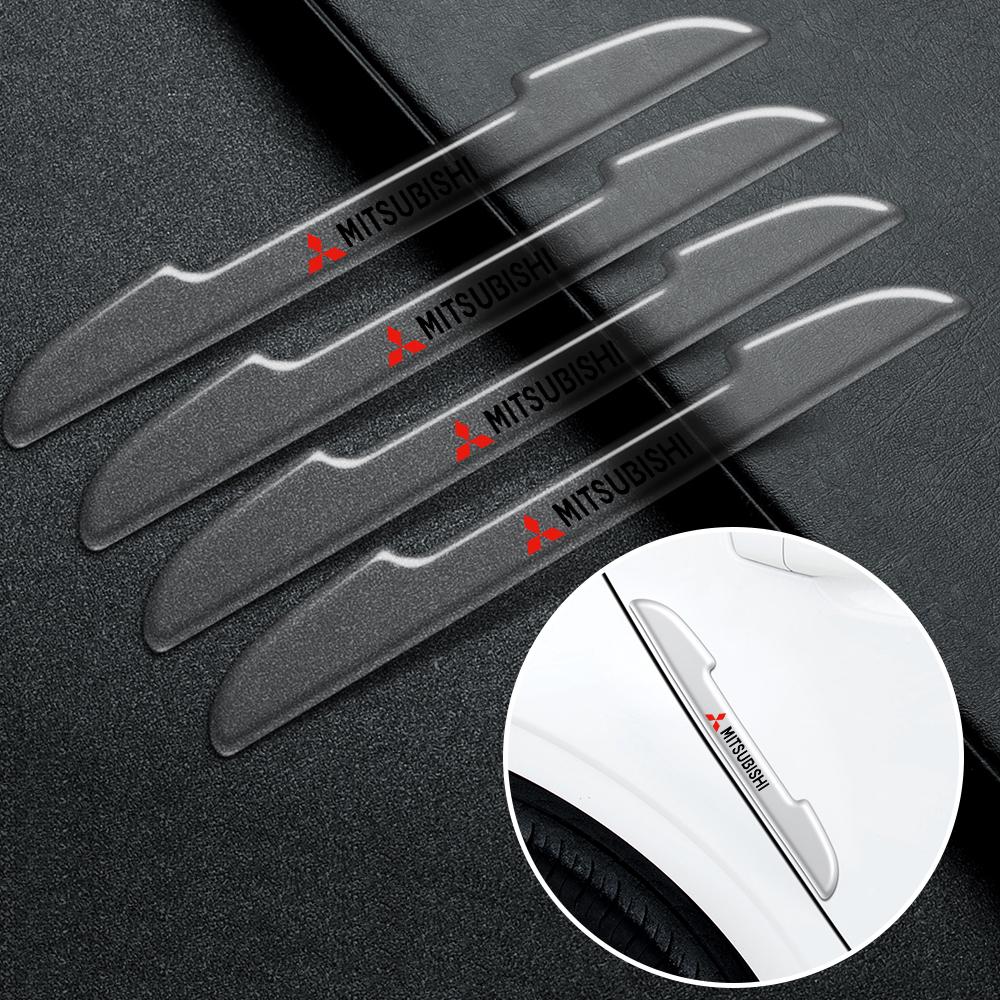 Прозрачные защитные полоски-наклейки на двери автомобиля, защитные накладки на боковые кромки для MITSUBISHI Ralliart Outlander Mirage Pajero