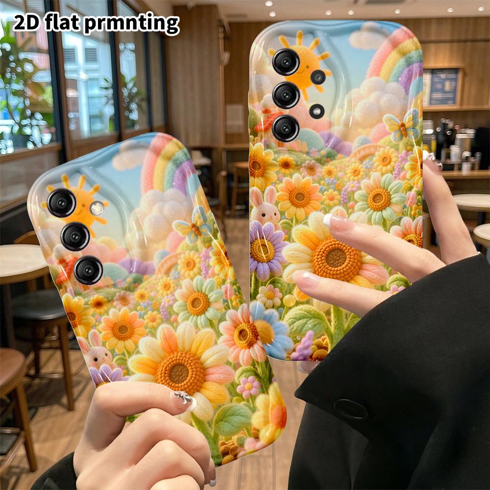 Чехол для телефона: 2D плоский, подходит для Samsung Galaxy A34 A35 M05 M06 S20 S22 S21 FE Plus 5G, красочное поле подсолнухов, идеальный Рождественский и Хэллоуинский хо
