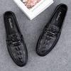 Легкая мужская повседневная обувь для активного отдыха, прогулочные туфли без застежек, мужские мокасины ручной работы, дышащие туфли с крокодиловым узором для вождения