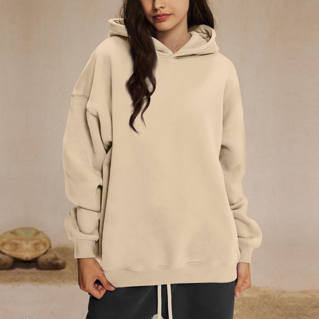 Женские толстовки с капюшоном, свободные свитера с длинным рукавом, рубашки с круглым вырезом, осенние наряды, одежда
