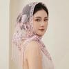 Butterfly Lace Hollow Scarf Polyester Mesh Scarves Elegant Tassel Triangle Shawl  Church