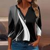 Women's T Shirt Tee Printed 3/4 Sleeve Daily Weekend Fashion Basic V Neck Regular Top