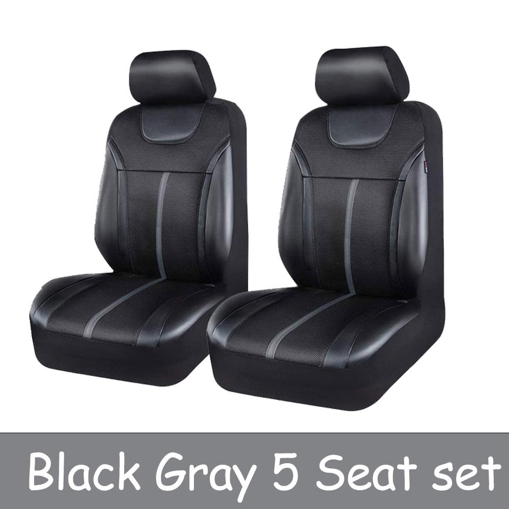 Universal PU Leather Car Seat Covers With Breathable Airmesh Car Seat Covers Fit Most Car Suv Truck Van Car Accessories Interior
