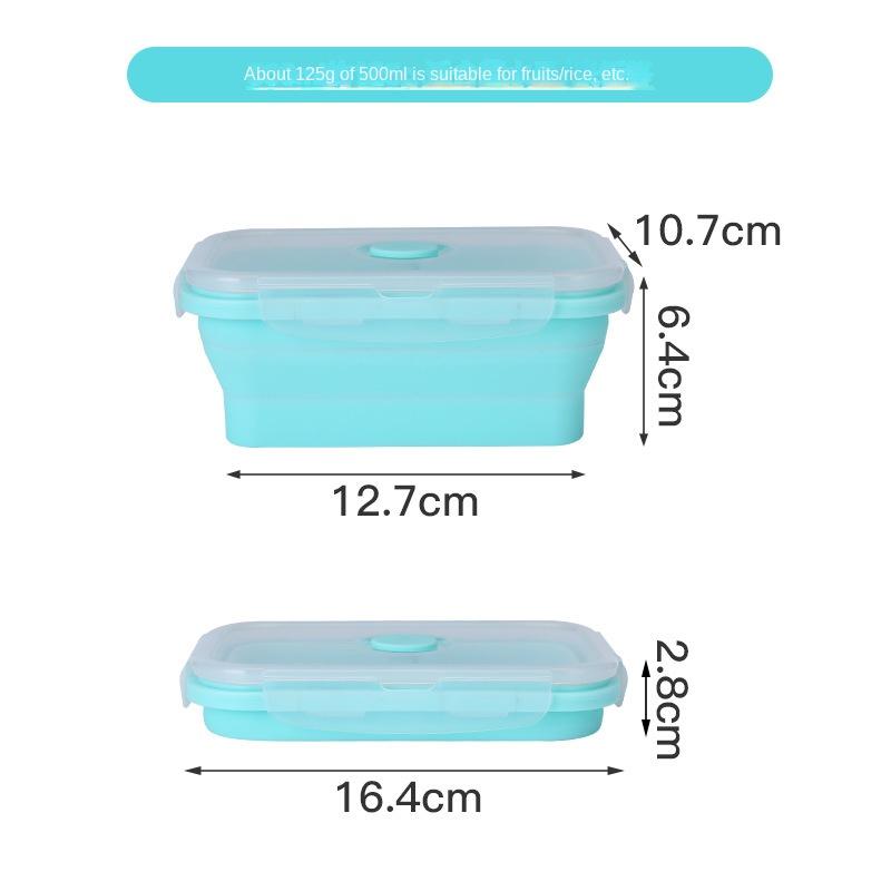 Creative Edible Silicon Lunch Box Retractable Folding Fresh-Keeping Box with Lid Plate Portable Lunch Bento Box