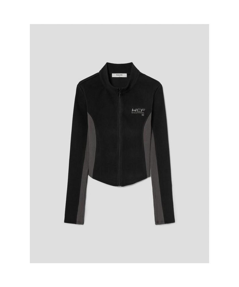 8Seconds Color Block Jersey Zip-Up Black