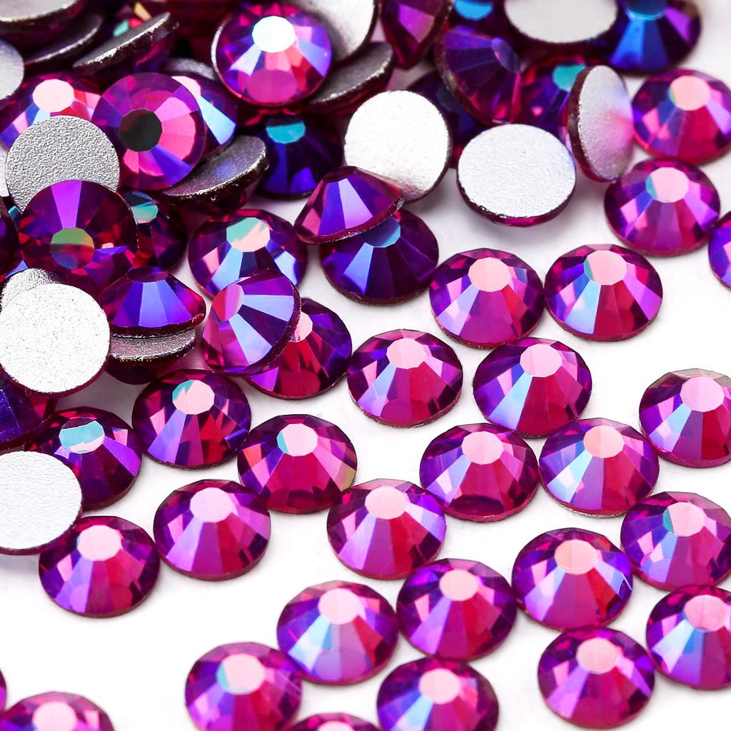 Pujiang Crystal Rhinestone Glass Flat Bottom Diamond Clothing Accessories Round Nail Drill Diy Stud Earrings Bag Sticker Drill