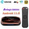 VONTAR X4 Android 11.0 TV Box Amlogic S905X4 4GB 128GB 1000M Dual Wifi 4K 60fps AV1 Google Player 32GB 64GB