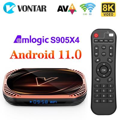 VONTAR X4 Android 11.0 TV Box Amlogic S905X4 4 ГБ 128 ГБ 1000M Dual Wifi 4K 60 кадров в секунду AV1 Google Player 32 ГБ 64 ГБ