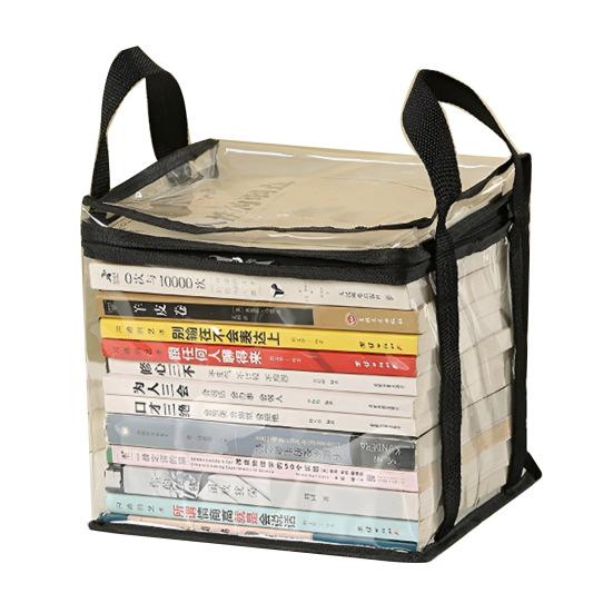 Multifunctional Storage Box Foldable Book Box with Handle Zipper Closure Waterproof Toy Box Transparent Storage Case