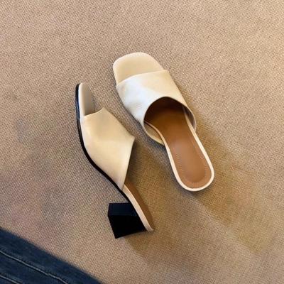 Версия из овчины~ Летние мягкие белые кожаные сандалии на толстом высоком каблуке в праздничном стиле, новая женская обувь