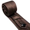 Barry.Wang Mens Novelty Plaid Striped Neckties Handkerchief Cufflinks Set Formal Casual Business