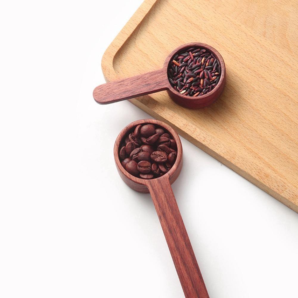 Brown Wooden Measuring Spoon Long Handle Coffee Spoon Measuring Scoop Coffee Measuring