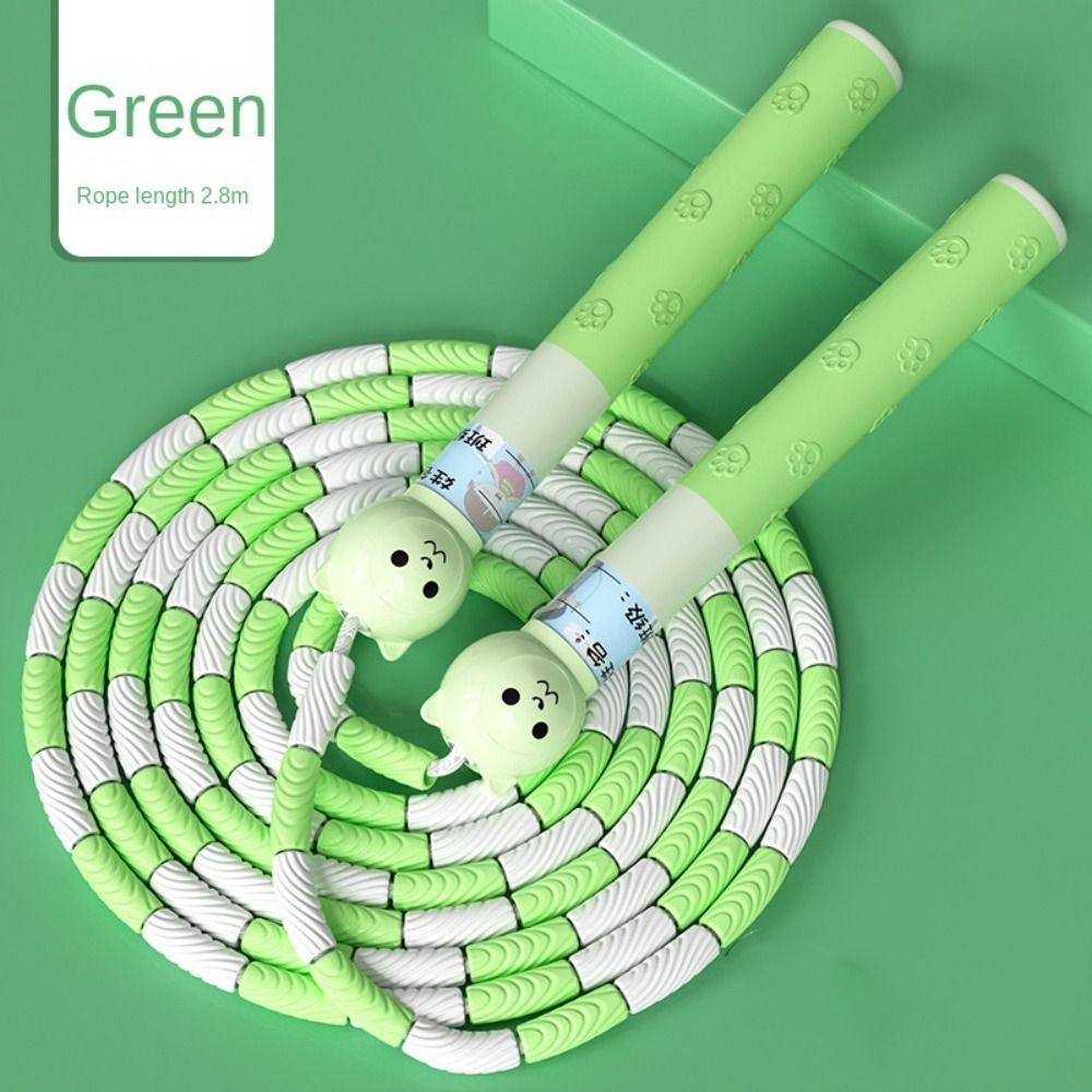 2.8m Segmented Fitness Jump Rope Bamboo Joint Sports Rope Soft Bead Skipping Rope  Home Exercise