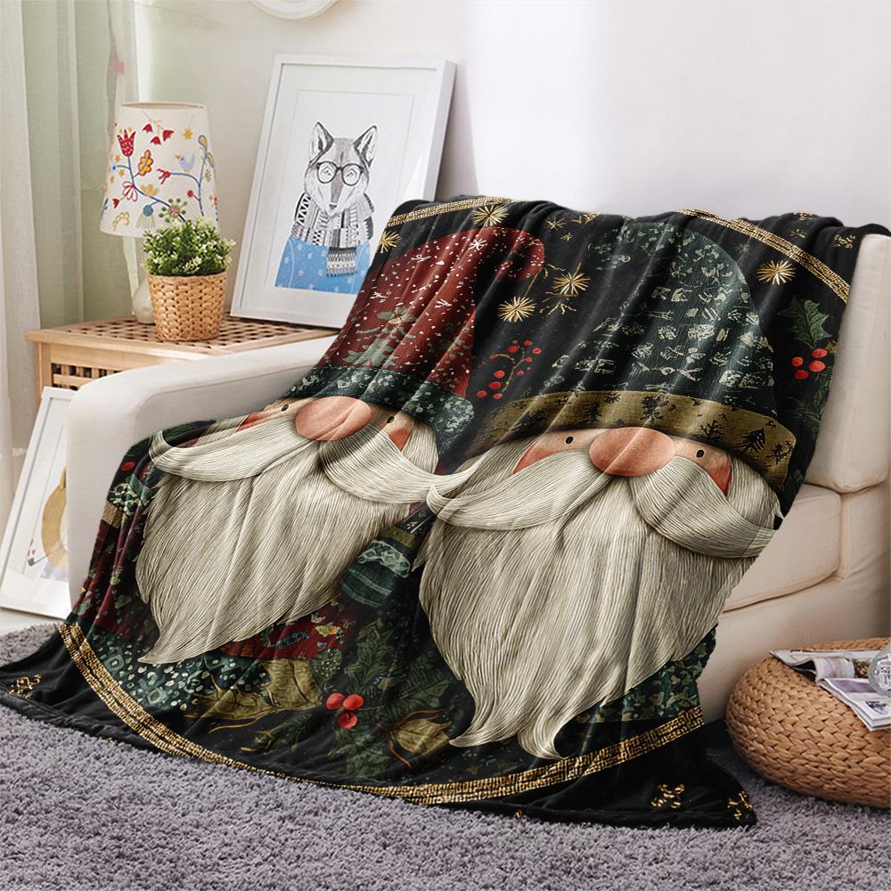 Dwarf Print Flannel Blanket, High quality Comfortable for All Seasons, Home Decor, Warmth and Comfort, Perfect for Christmas Gifts