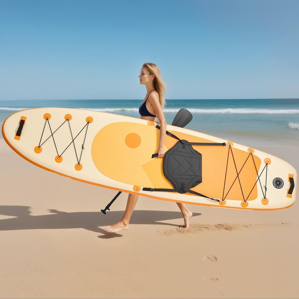 Inflatable Paddle Board with Seat, 3.05m x 84cm x 15cm Wide Ultra-Light SUP Paddleboard, Stand Up Paddle Board with Accessories, Pump, Paddle, Fin,