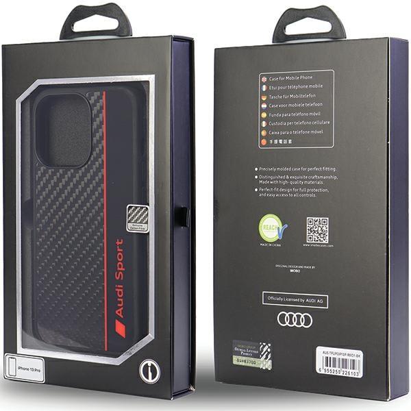 Audi Полоска из углеродного волокна для iPhone 13 Pro / 13 6.1 Черный/Black Жесткий чехол Aus-Tpupcip13P-R8/D1-Bk