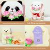 Themed Rose Floral Rabbit Stuffed Toy With Soft Short Fur For Romantic Gift
