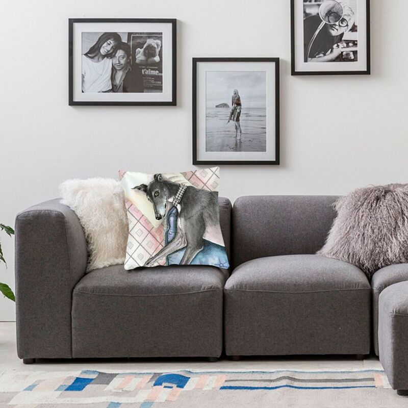 Чехол для подушки «Ленивая борзая», мягкий чехол для подушки «Уиппет, борзая», наволочка для дивана, автомобиля, квадратная наволочка, украшение для гостиной