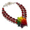 Crystal Druzy, Garnet Handmade 925 Sterling Silver Jewelry Necklace 18" R7d49