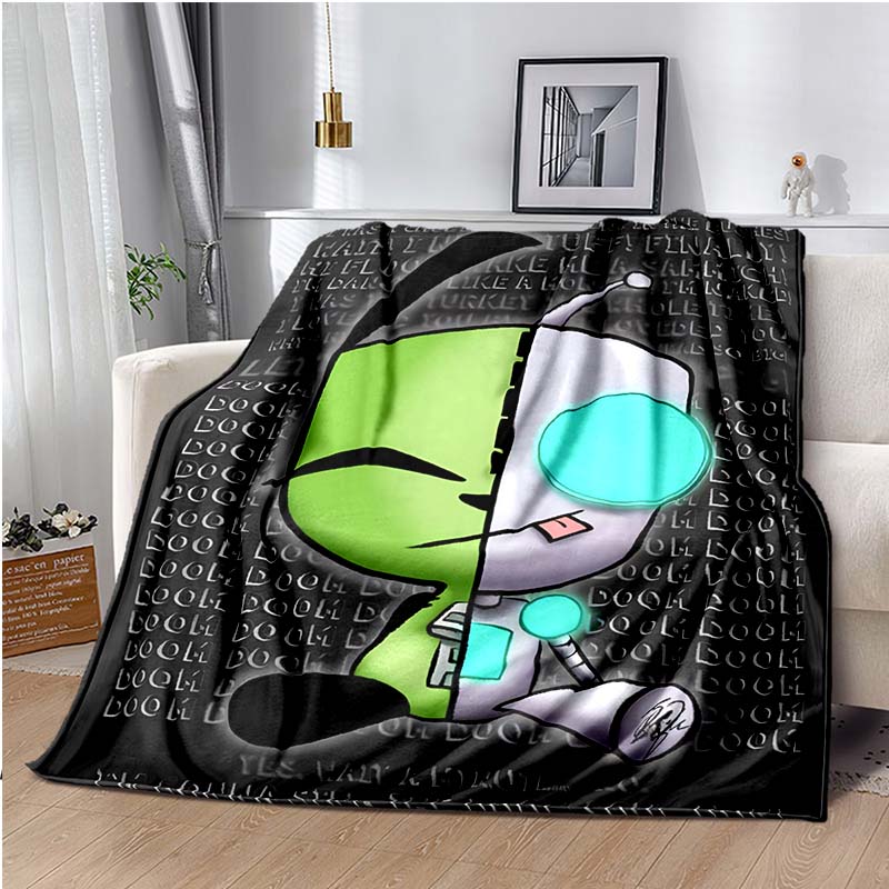 Одеяло с героями мультфильмов Invader ZIM Gir, уютное мягкое одеяло, одеяло для дивана, прочный декор для детей, женщин и мужчин, дорожное одеяло, мягкое покрывало