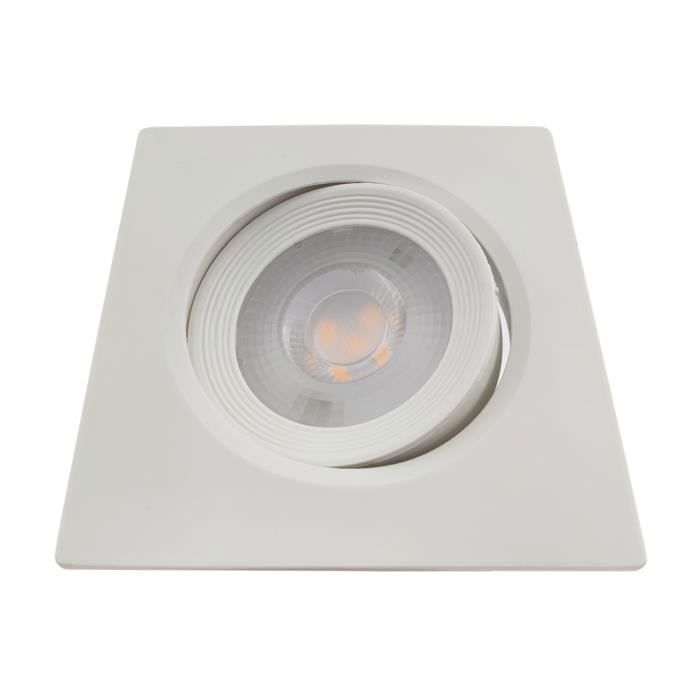 Spot LED encastrable carré blanc 5W IP20 6500K