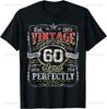 Vintage 61th Birthday Decorations Men Funny 1965 61 Birthday TShirt Custom Printed Cotton Graphic T Shirts Casual Camiseta