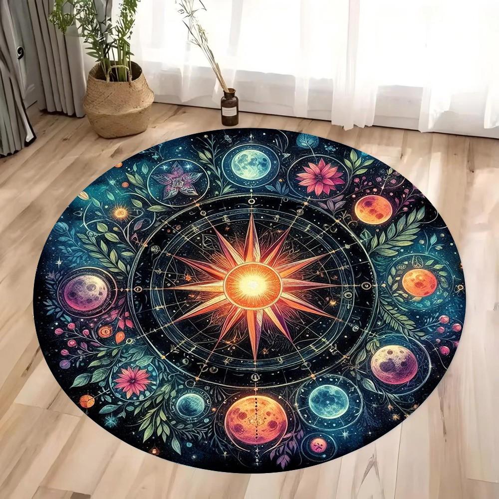 Tarot Round Carpet Mandala Flower of Life Altar Cloth Divination Meditation Circle Galaxy Tarot Mat Oracle Card Mat