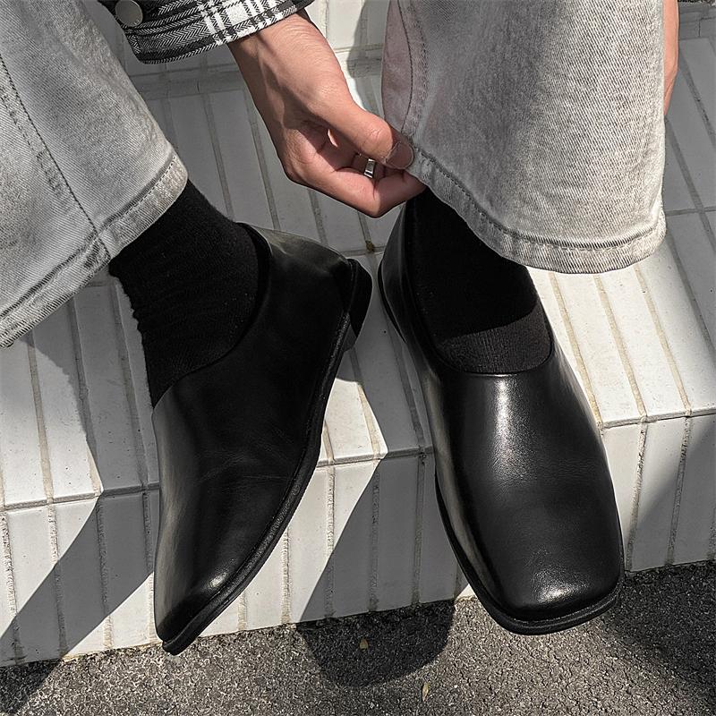 2025New Outdoor Soft Bottom Genuine Leather Office Shoes Comfy Handmad Single Shoes Men's Flat Designer Minimalist Shoes