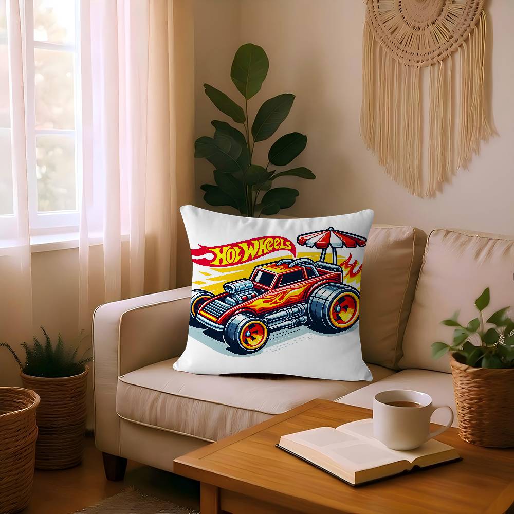 Подушка Hot Wheels Подарок Украшение для дома и офиса Спальня Диван Наволочка для автомобильной подушки 45x45