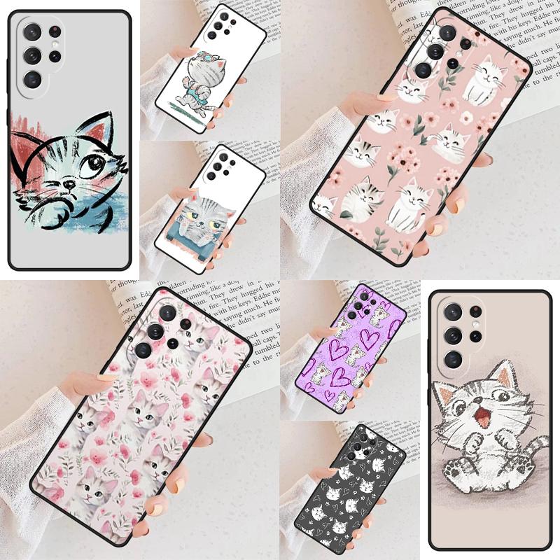 Милый Чехол для Телефона с Котенком Американской Короткошерстной Кошки для Samsung Galaxy S26 Ultra S25 S24 S23 S22 S21 S20 Note10