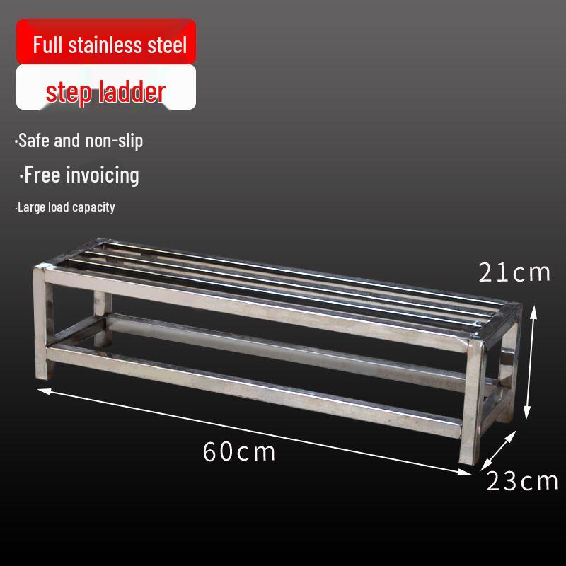 Stainless Steel 4-Step Height-Adjustable Ladder Footstool for Household & Hospital Use