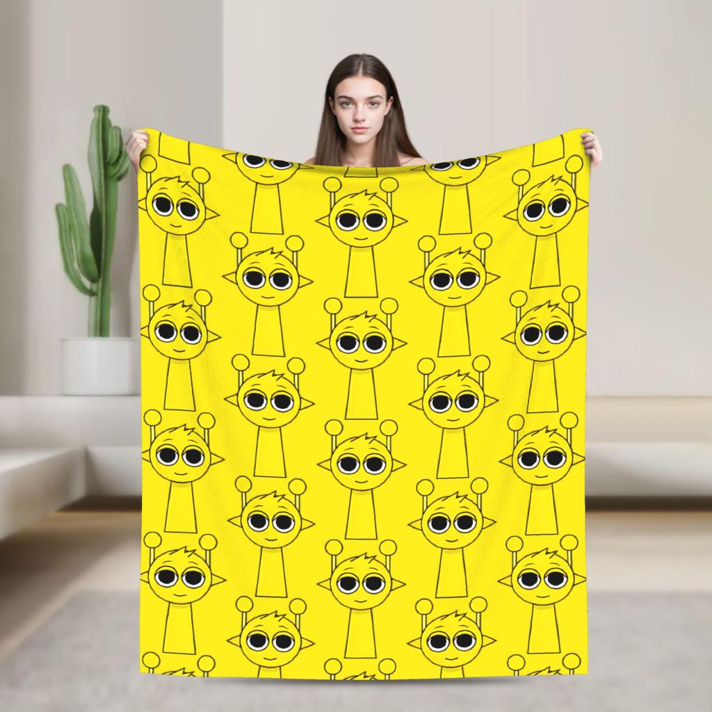 Sprunkis Characters Game Fuzzy Blanket  Funny Throw Blankets for Home 125*100cm Rug Piece