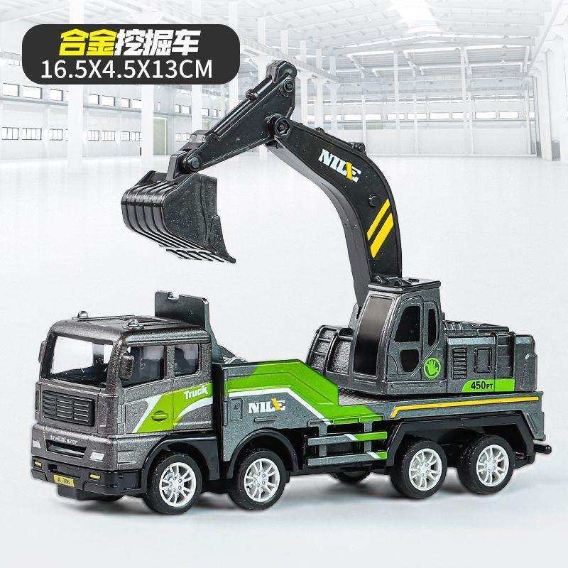 Детский набор инженерной техники из сплава Экскаватор Развивающие игрушки для мальчиков 2-4 лет 6 Кран Каток Бетономешалка