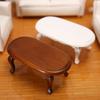 Solid 2 Colors Practical Multifunctional Dollhouse Wooden Furniture Coffee Table Mini Round