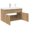 VidaXL Vanity Unit with Integrated Basin and Faucet Artisan Oak, Bathroom Vanity Cabinet, Bathroom Furniture 3328908