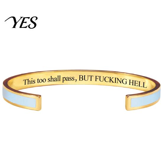 Simple High-end Bracelet This Too Shall Pass Mantra Cuff Bracelet, Adjustable Engraved Motivational Comfortable Wrist Bangle Hidden Information