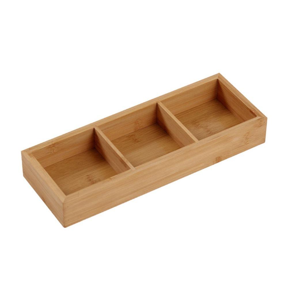 Bamboos Serving Tray Independent Separate Snack Tray Easy To Wipe Display Plate Afternoon Tea