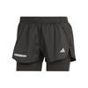 Ultimate Two-In-One Reflective Tape Fitness Shorts With Elastic Waistband Women Bottoms Black IM1866