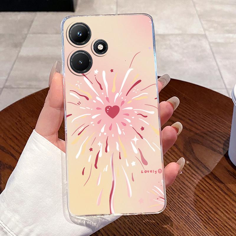 Для Infinix Hot 30i 30 Play NFC Hot30 4G 5G Чехлы Прозрачный Силикон Мягкий ТПУ Гелевая Задняя Крышка Милый Кролик Кошка Динозавр Чехол для Телефона