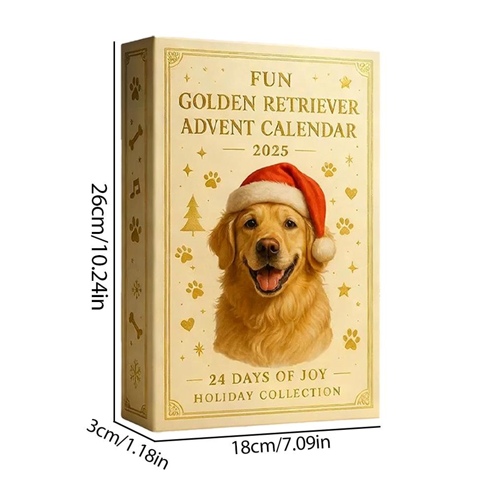 2025 2D Acrylic Decorations 24 Days Fun Golden Retriever Advent Calendar for Home Tree Car Rearview Mirror Wall Party Ornaments