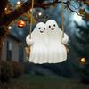 Статуэтка Качели Привидения для Пары на Хэллоуин из Смолы, Белое Привидение, Качающаяся Фигурка, Милая Скульптура Привидения для Сада, Патио, Двора, Декора