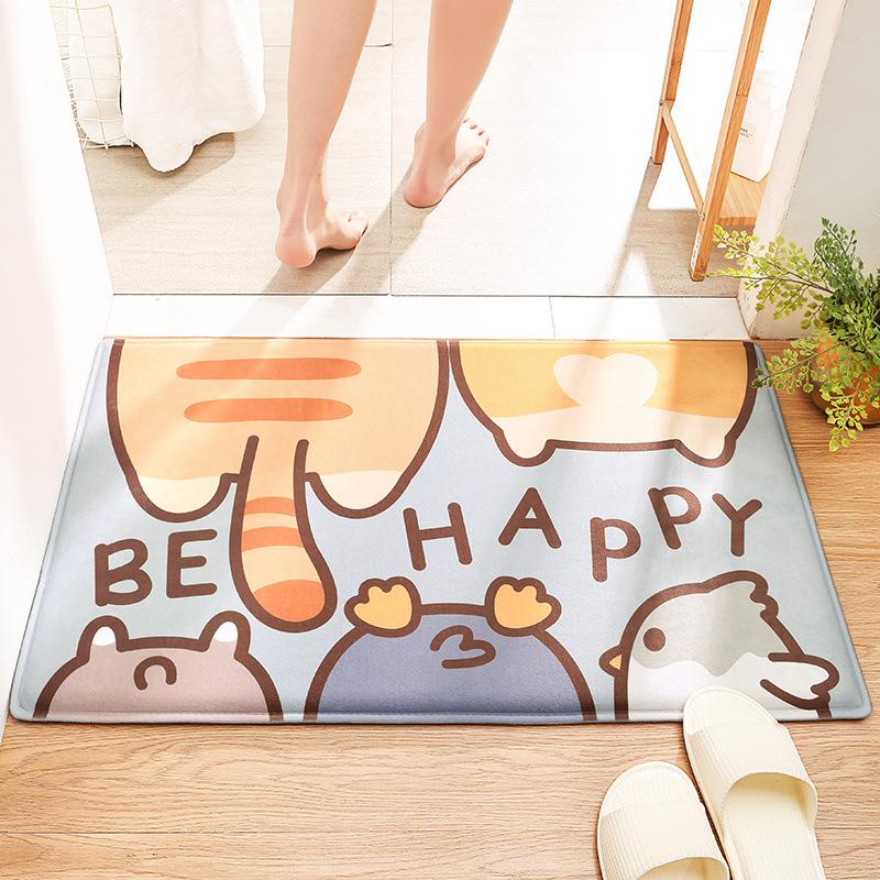 Cartoon Animal Bath Mat Diatom Mud Carpets Non Slip Shower Room Entrance Floor Foot Mats Home Toilet Kitchen Indoor Decor Rug