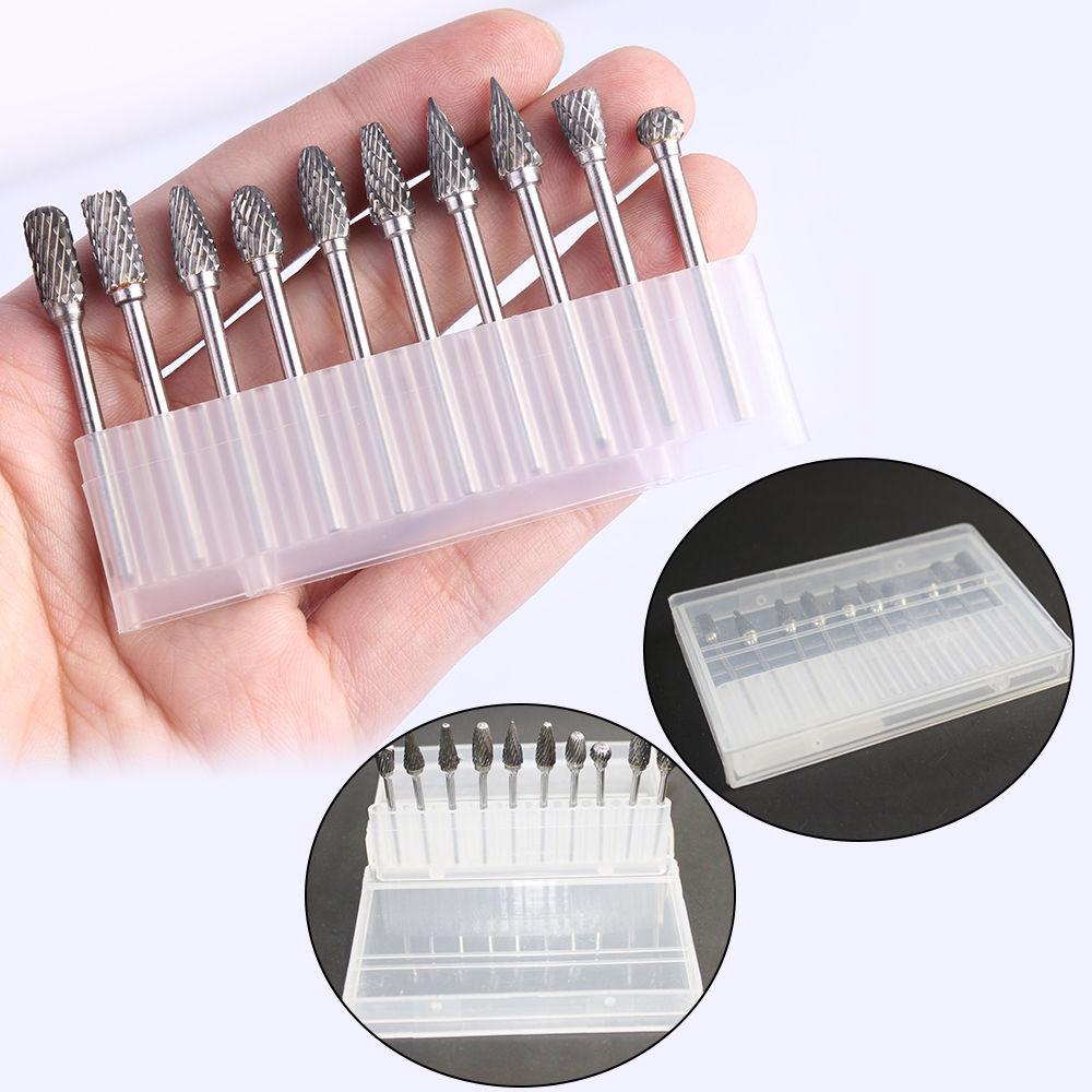 10pcs/box Tungsten Steel Dental Carbide Burs Lab Burs Tooth Drill Dental Lab Materials