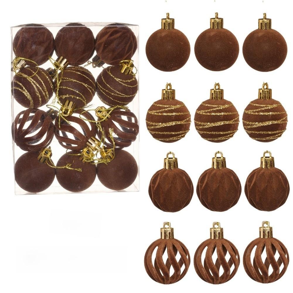 12 шт./Набор 4 см Рождественские шары Украшения Велюровые Искрящиеся Рождественские сферы Флокированные Пластиковые Елочные Украшения Венки Декор